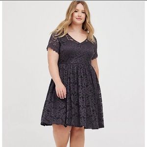 Skater dress lace grey Torrid 6X Size 30